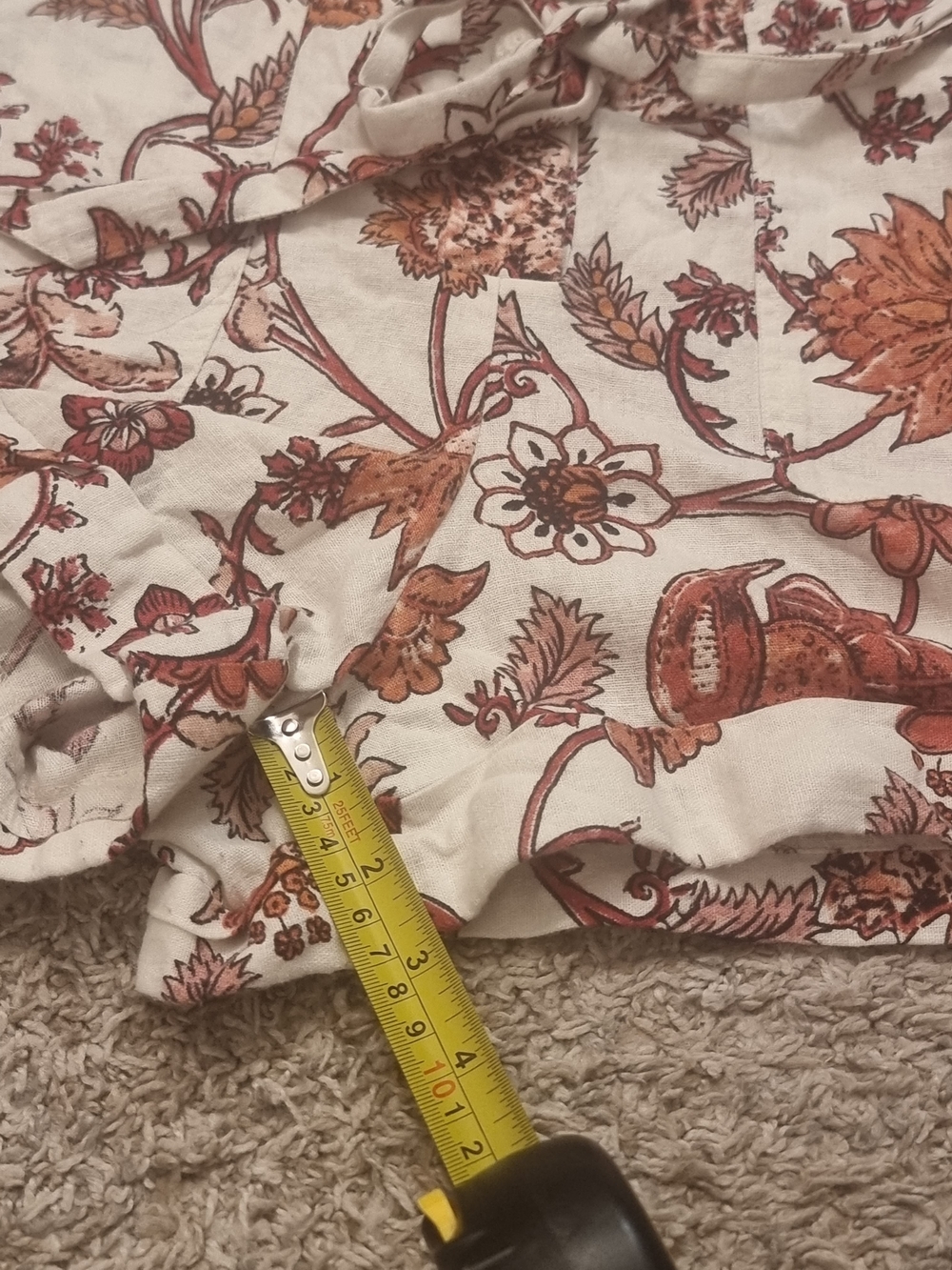 Rachel Zoe Cream Romper with Rust Floral Print - Picture 15 of 16